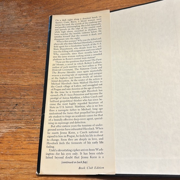 ©️1982 The Parsifal Mosaic by Robert Ludlum book club edition hardcover book - Picture 6 of 7